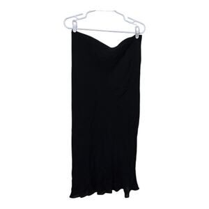 J.Crew Black Chiffon Midi Skirt CF709 Women’s Medium